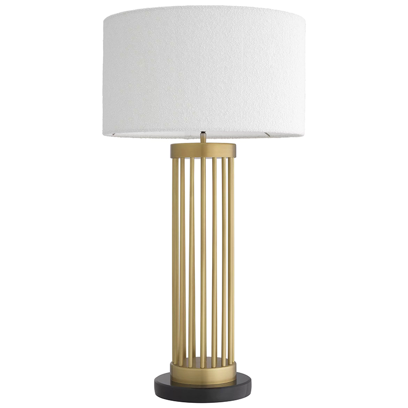 Настольная лампа Eichholtz Table Lamp Condo Brass Белый Латунь Черный в Саратове | Loft Concept 