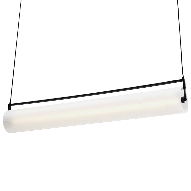 Дизайнерский линейный подвесной светильник CANVAS LINEAR HANGING LAMP Белый Черный в Саратове | Loft Concept 