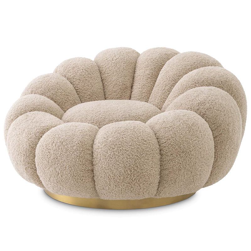 Кресло Eichholtz Swivel Chair Mello Canberra Sand Бежевый Латунь Кресло Eichholtz Swivel Chair Mello Canberra Sand Бежевый Латунь в Саратове | Loft Concept