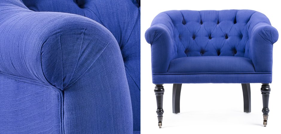 Кресло Chair Bentley кресло синий лен Кресло Chair Bentley кресло синий лен - Loft-Concept в Саратове