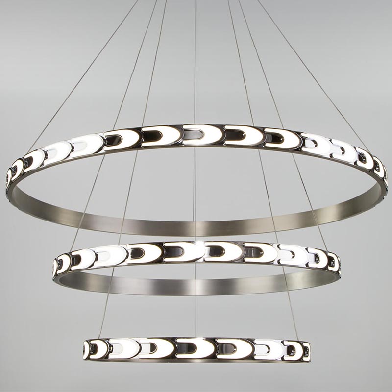 Люстра Maoris 3 Ring Horizontal Chandelier Никель Сатин в Саратове | Loft Concept 