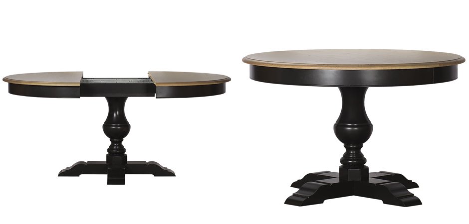 Provence Round Dining Table black раскладной стол Provence Round Dining Table black раскладной стол - Loft-Concept в Саратове