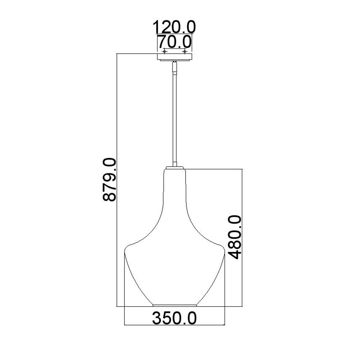 Подвесной светильник прозрачный стеклянный органической формы Kichler в Саратове