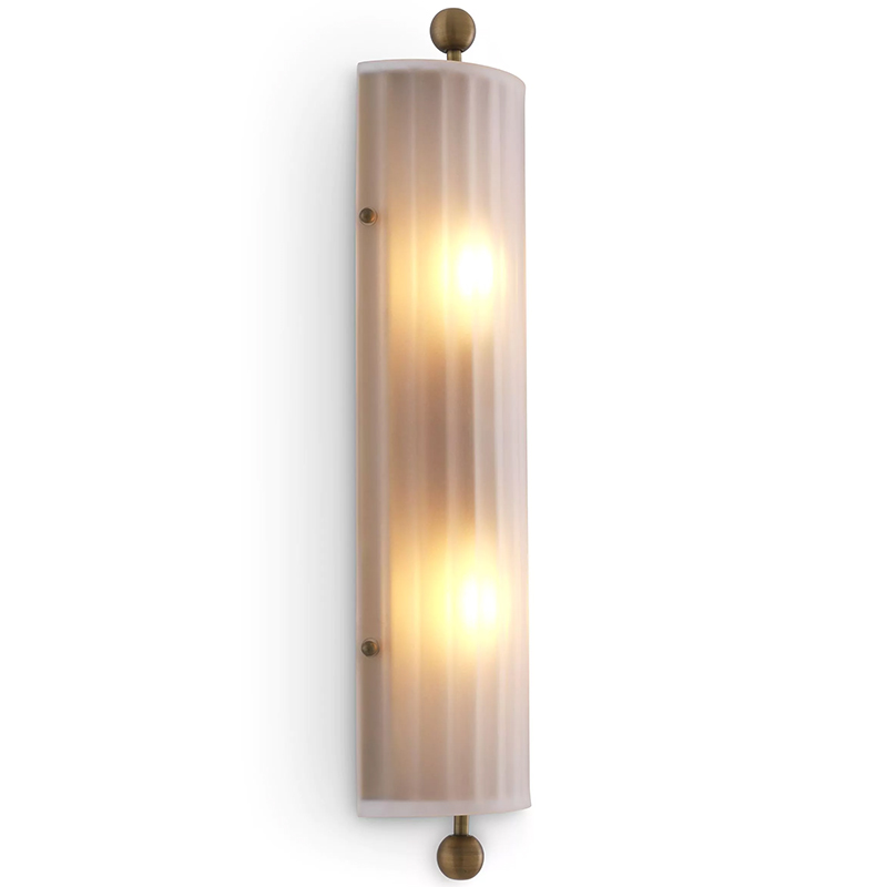 Бра Eichholtz Wall Lamp Juno Белое матовое стекло Латунь в Саратове | Loft Concept 