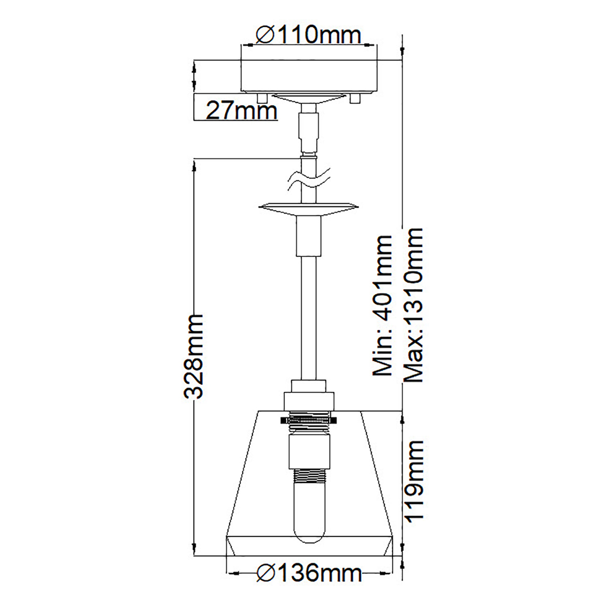 Подвесной светильник хромированного цвета с граненым прозрачным стеклянным плафоном Elstead Lighting в Саратове