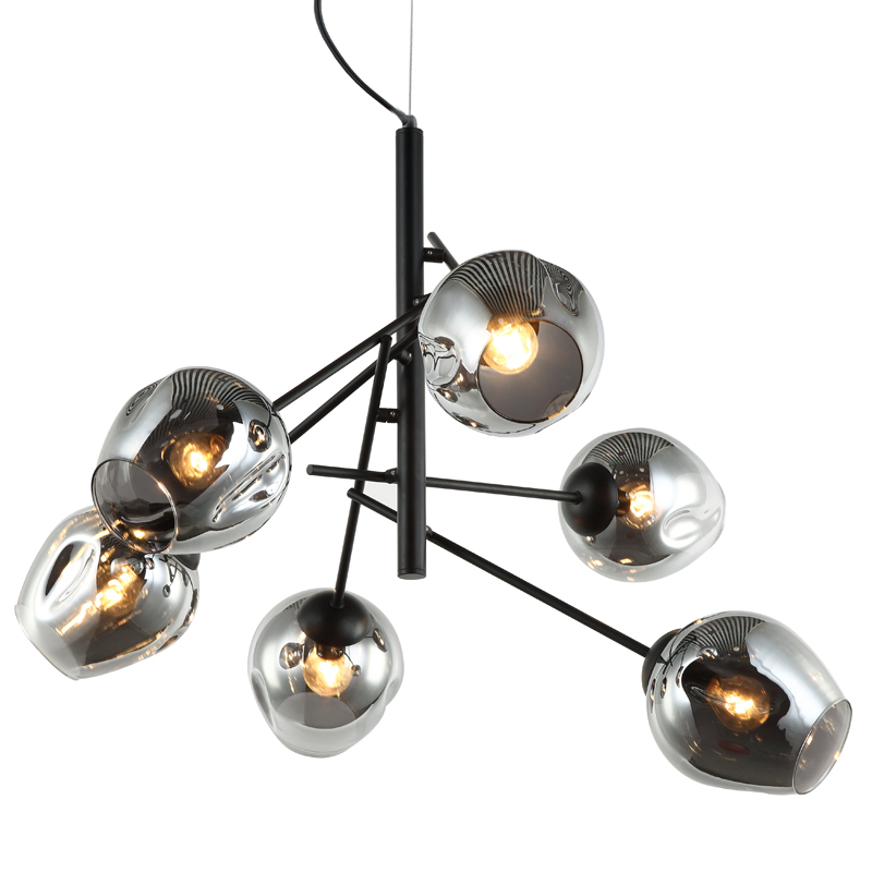 Люстра Branching Bubble Chandelier Vertical Gray Черный Серый (Gray) в Саратове | Loft Concept 