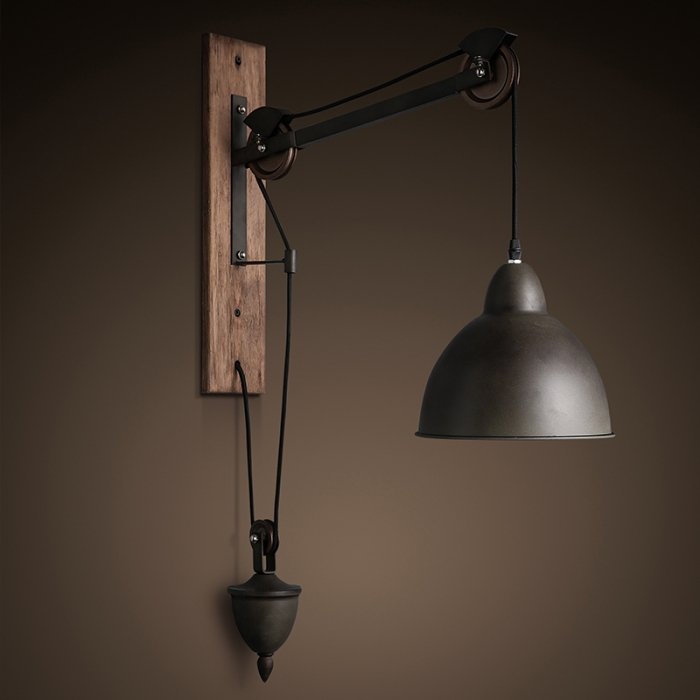 Настенный светильник Steampank Rust Iron Wall Lamp Черный в Саратове | Loft Concept 