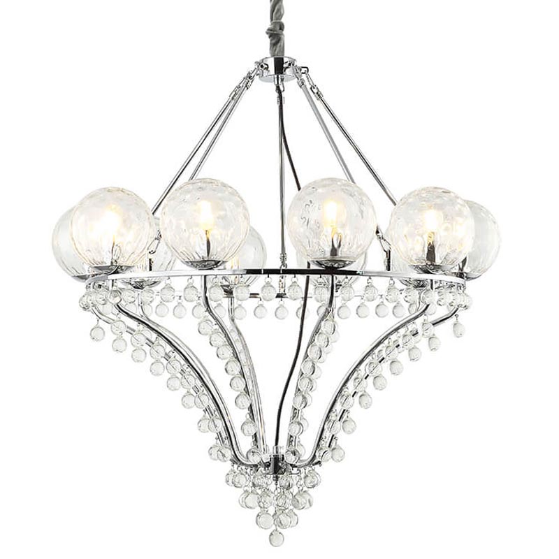 Люстра Melaine Chandelier chrome Хром Прозрачный (Transparent) Люстра Melaine Chandelier chrome Хром Прозрачный (Transparent) в Саратове | Loft Concept