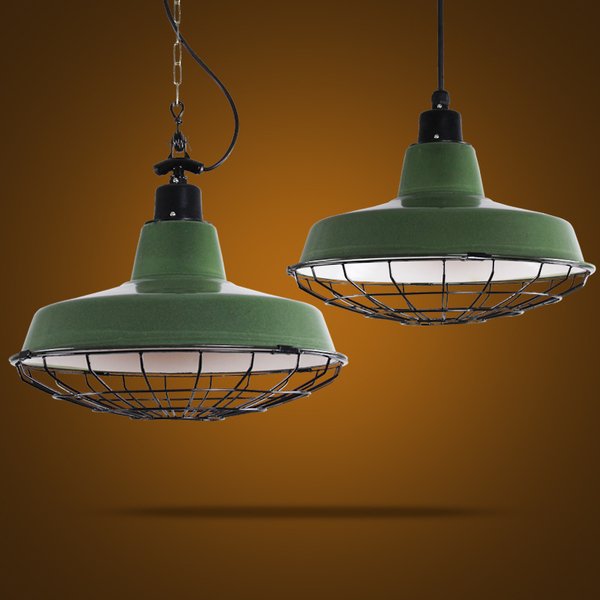 Подвесной светильник Loft Ber Cage Green Pendant Зеленый в Саратове | Loft Concept 