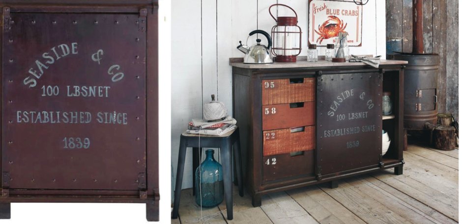 Буфет металлический с деревянными ящиками Industrial Rust Iron Buffet Буфет металлический с деревянными ящиками Industrial Rust Iron Buffet - Loft-Concept в Саратове