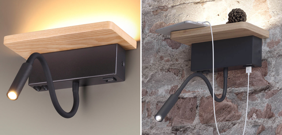 Бра Shirk Черное с USB входом Бра Shirk Черное с USB входом - Loft-Concept в Саратове