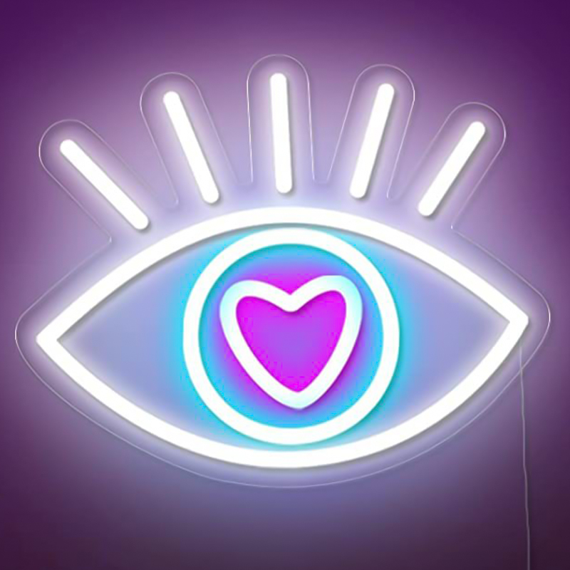 Неоновая настенная лампа Lucky Eye Neon Wall Lamp Белый Бирюзовый Розовый Прозрачный Неоновая настенная лампа Lucky Eye Neon Wall Lamp Белый Бирюзовый Розовый Прозрачный в Саратове | Loft Concept