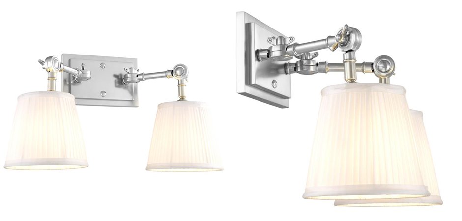 Бра Wall Lamp Wentworth Double Nickel+White Бра Wall Lamp Wentworth Double Nickel+White - Loft-Concept в Саратове