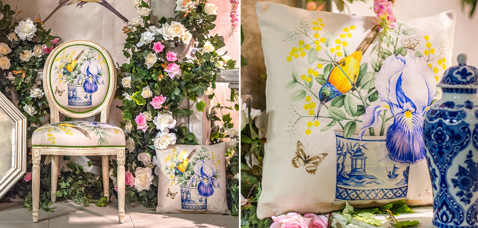 Декоративная подушка Blue Iris Pillow Декоративная подушка Blue Iris Pillow - Loft-Concept в Саратове