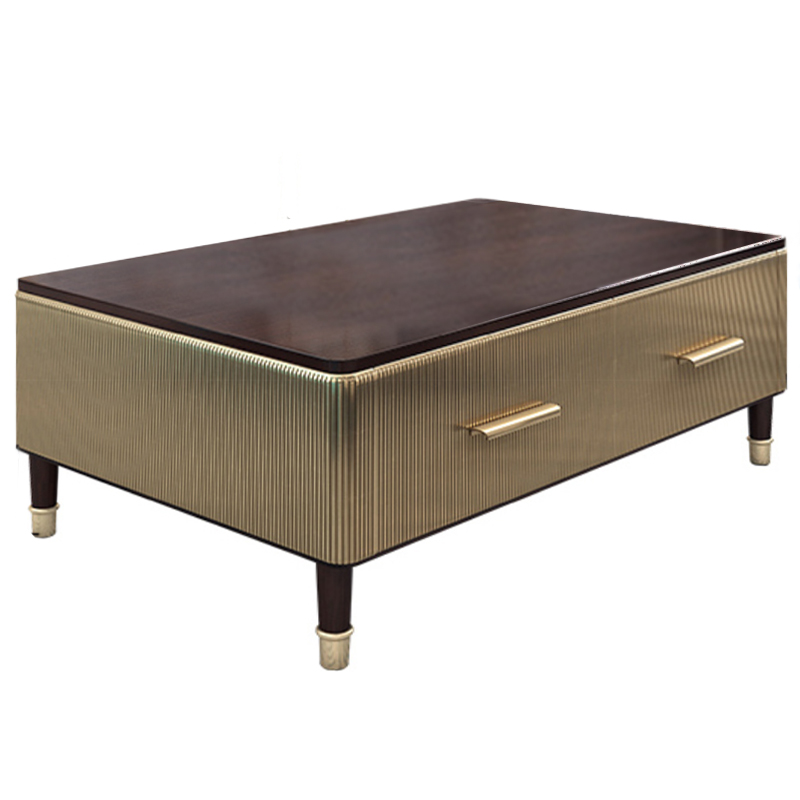 Birmingham Textured Coffee Table Gold Коричневый матовое золото в Саратове | Loft Concept 