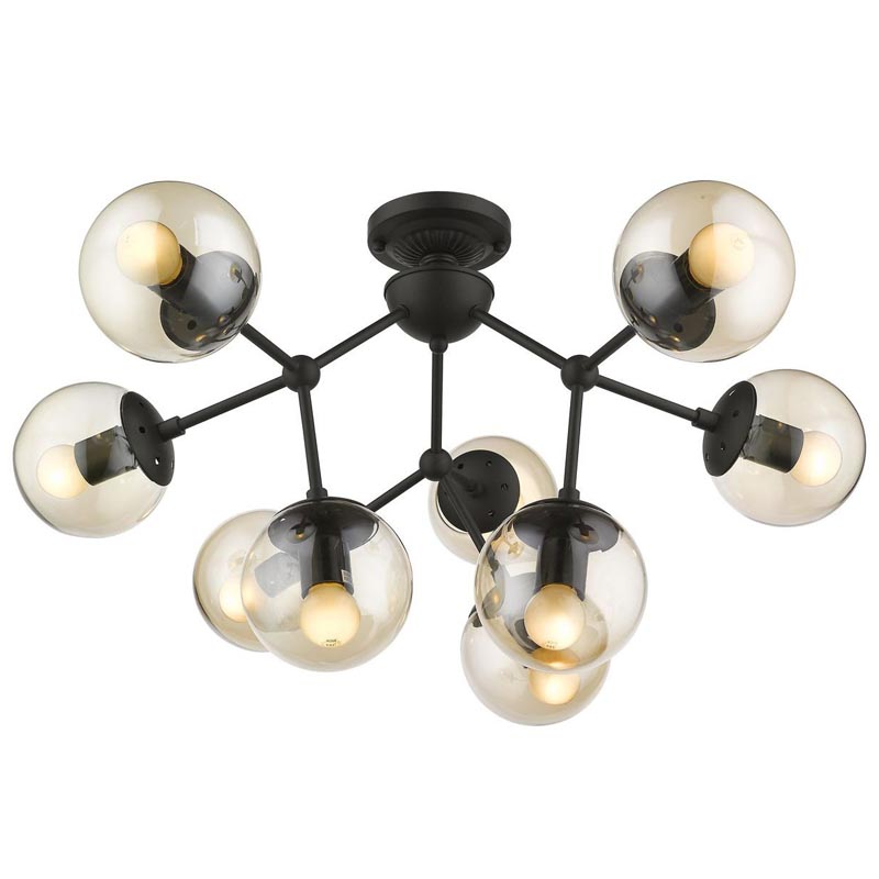 Потолочный светильник Ceiling Lamp Modo 9 black Черный Янтарный в Саратове | Loft Concept 