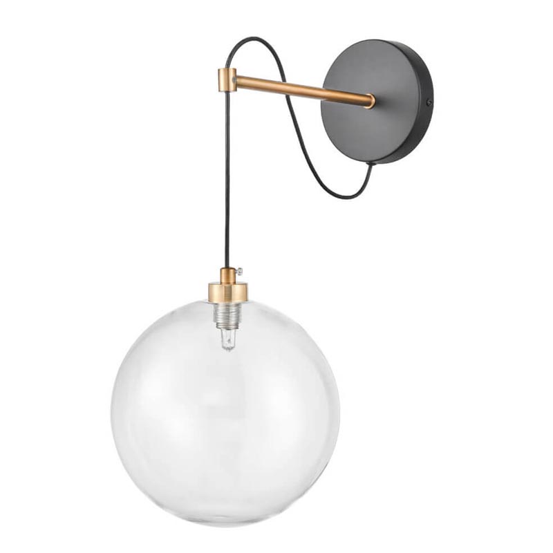 Бра Hanging Ball Sconce Золотой Прозрачный Черный в Саратове | Loft Concept 