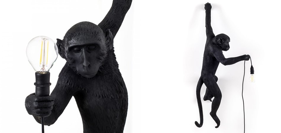 БРА SELETTI MONKEY LAMP HANGING VERSION Black БРА SELETTI MONKEY LAMP HANGING VERSION Black - Loft-Concept в Саратове
