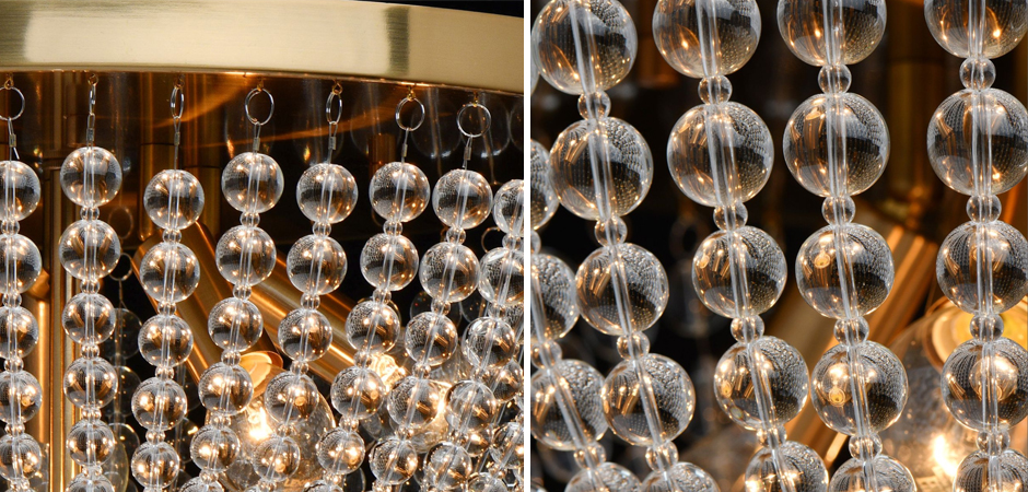 Потолочный светильник Virginia Clear Beads ceiling Gold L Потолочный светильник Virginia Clear Beads ceiling Gold L - Loft-Concept в Саратове