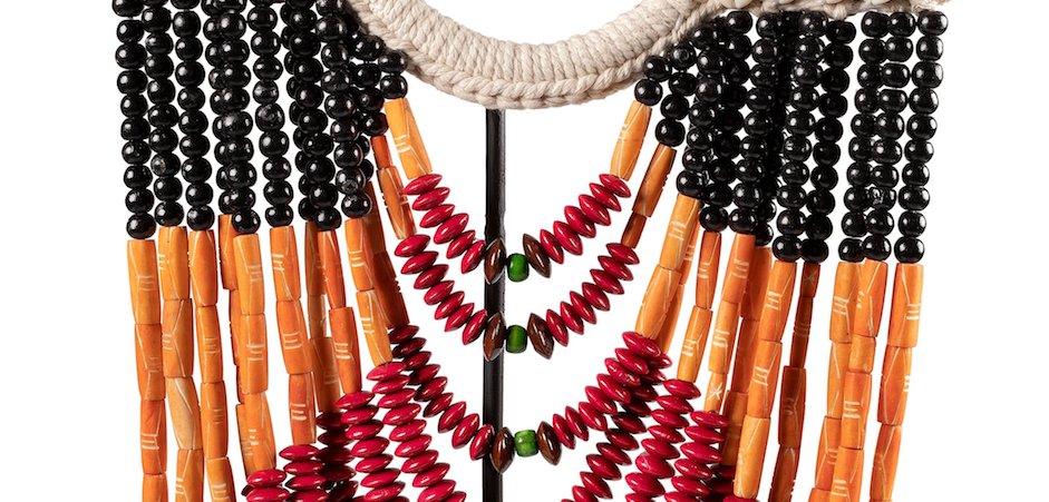 Африканское Ожерелье на подставке NECKLACE BLACK ORANGE RED ON STAND Африканское Ожерелье на подставке NECKLACE BLACK ORANGE RED ON STAND - Loft-Concept в Саратове