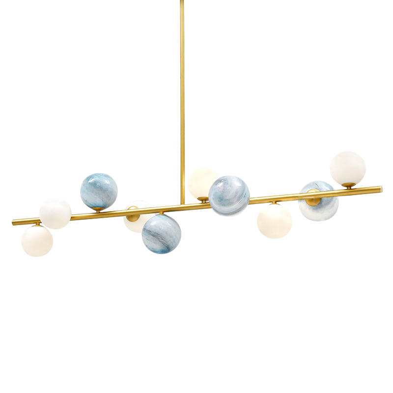 Люстра Bubble Blue White Gold Chandelier Золотой Белый Голубой в Саратове | Loft Concept 