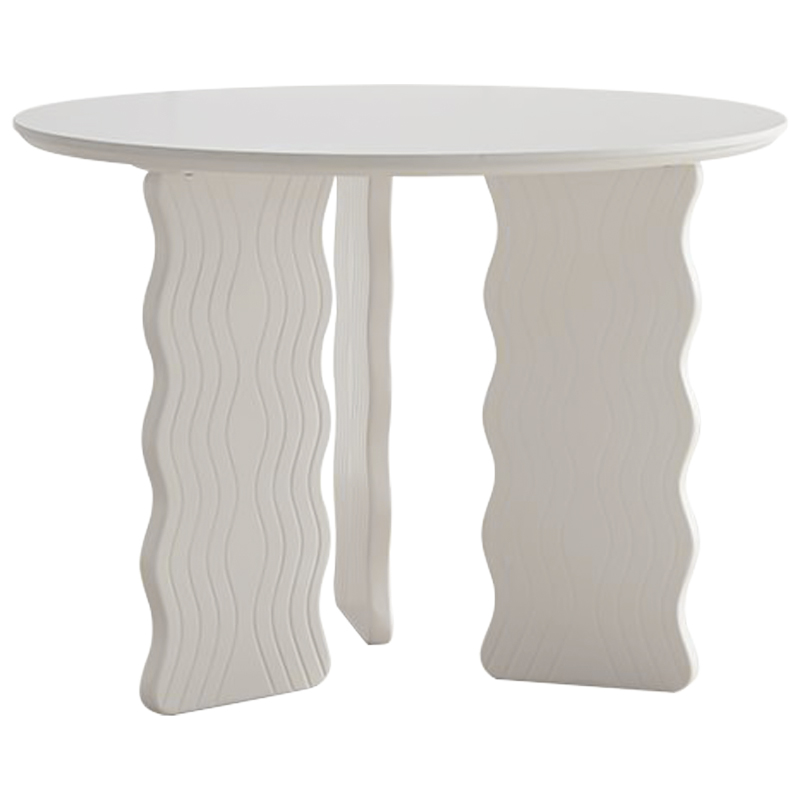 Круглый обеденный стол Lam Curved Dining Table Молочный Круглый обеденный стол Lam Curved Dining Table Молочный в Саратове | Loft Concept