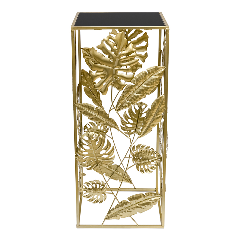 Подставка Tropical Gold Leaves Stand M Золотой Черный в Саратове | Loft Concept 