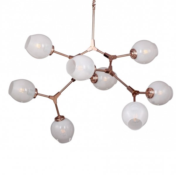 Люстра Branching Bubble Chandelier 8 Milk Молочный Медь Люстра Branching Bubble Chandelier 8 Milk Молочный Медь в Саратове | Loft Concept