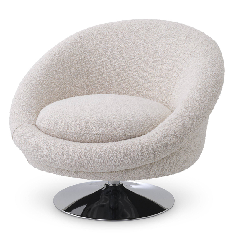 Кресло Eichholtz Swivel Chair Nemo cream Кремовый Никель в Саратове | Loft Concept 