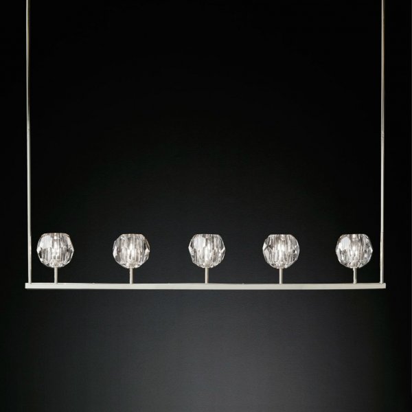 Люстра RH Boule De Cristal Linear Chandelier 5 Прозрачный в Саратове | Loft Concept 