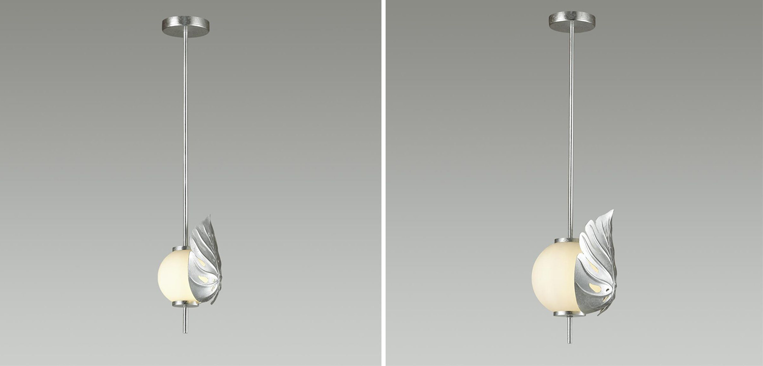 Подвесной светильник Silver Monstera Leaf - фото