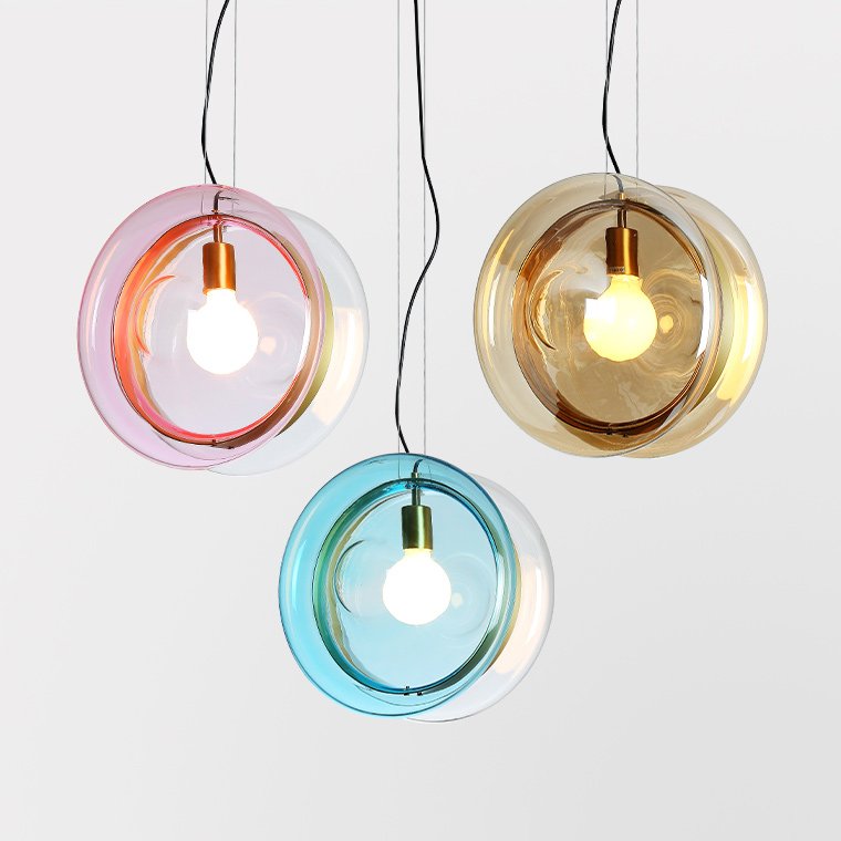 Подвесной светильник PENDANT LIGHT Bomma ORBITAL Прозрачный (Transparent) Янтарь (Amber) Розовый (Rose) Бирюзовый Синий в Саратове | Loft Concept 