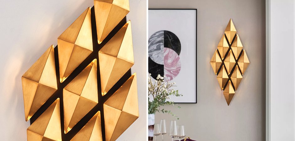 Бра Honeycomb Gold lozenges Wall Lamp Бра Honeycomb Gold lozenges Wall Lamp - Loft-Concept в Саратове