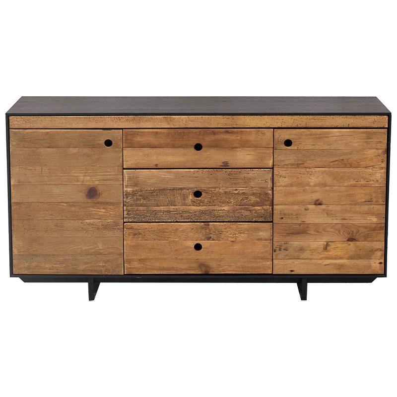 Комод деревянный с 2-мя дверцами и 3-мя ящиками Russell Chest of Drawers Коричневый Древесина Комод деревянный с 2-мя дверцами и 3-мя ящиками Russell Chest of Drawers Коричневый Древесина в Саратове | Loft Concept