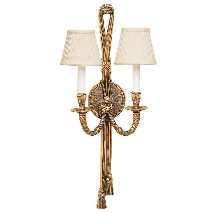 Бра 5538 PERTH SCONCE Antiqued solid brass Латунь Черный Белый в Саратове | Loft Concept 