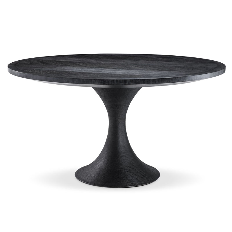 Обеденный стол Eichholtz DINING TABLE MELCHIOR ROUND black Черный в Саратове | Loft Concept 