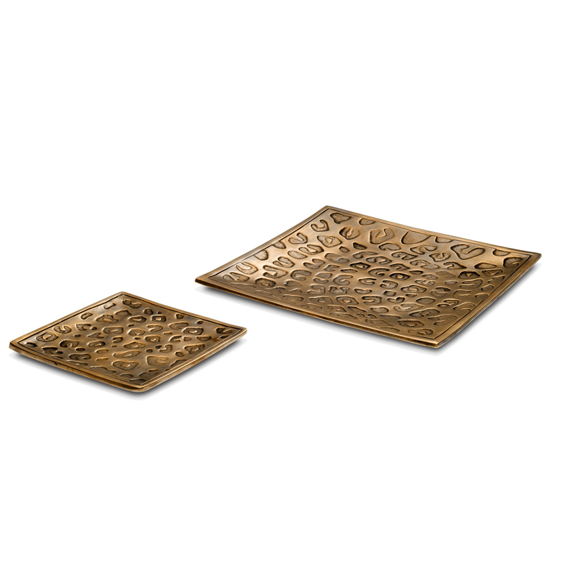 Комплект подносов Eichholtz Tray Jaguar set of 2 Винтажная латунь в Саратове | Loft Concept 