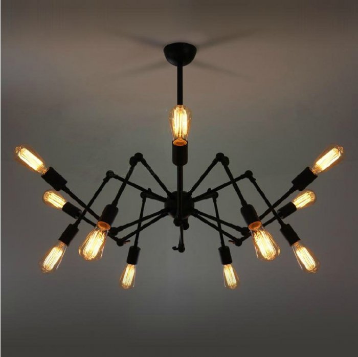 Люстра Loft Industrial Sputnik Chandelier Spider Черный Люстра Loft Industrial Sputnik Chandelier Spider Черный в Саратове | Loft Concept