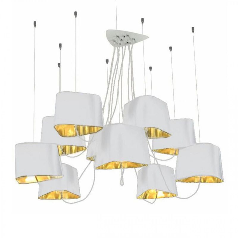 Люстра Designheure Lighting White 10 плафонов Белый Золотой в Саратове | Loft Concept 