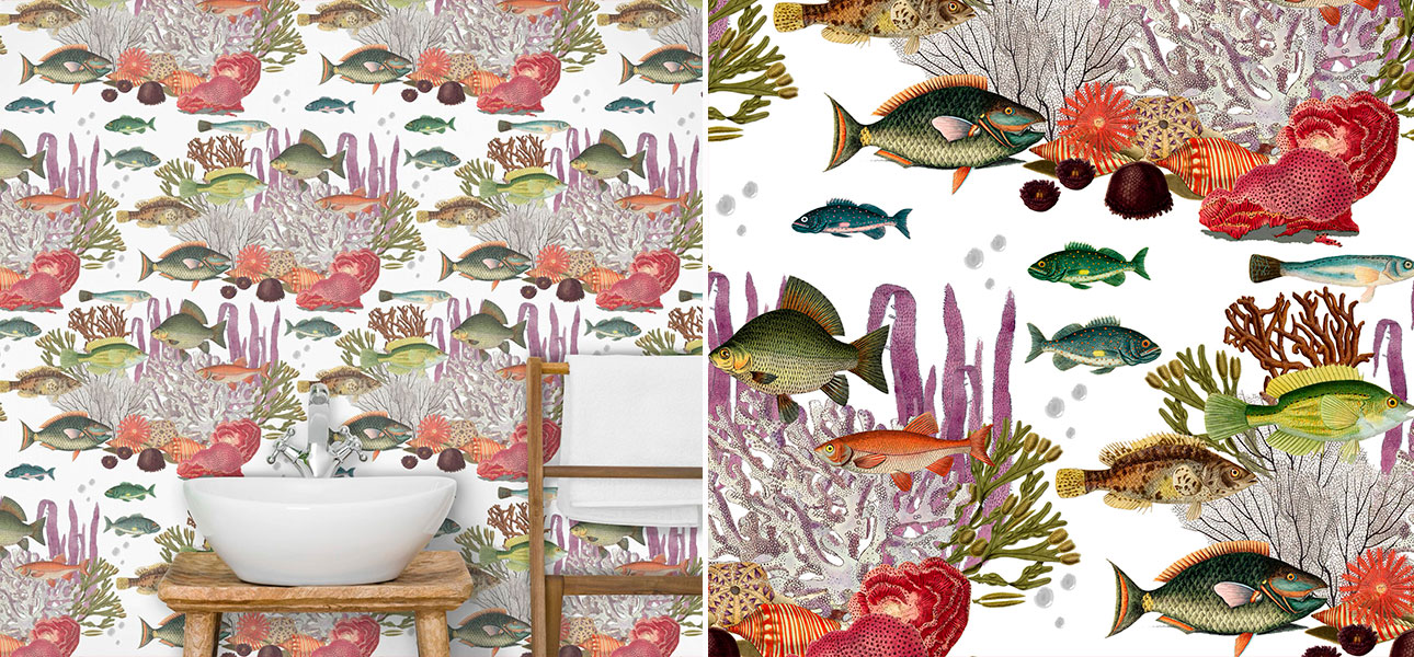 Обои ручная роспись Corales Multicolour - фото