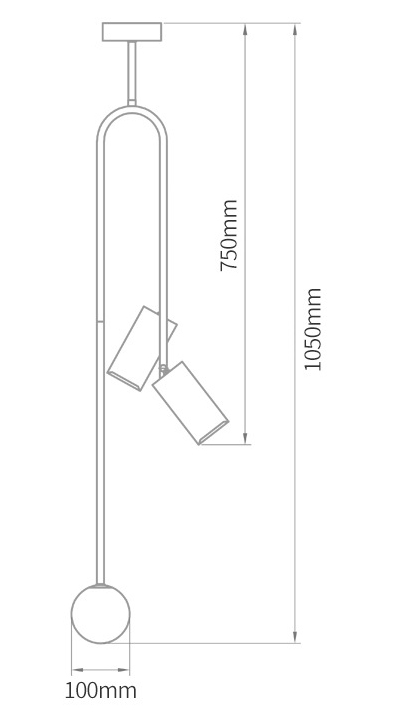 Потолочный светильник Ando Wooden Metal Brass Light 3 плафона в Саратове