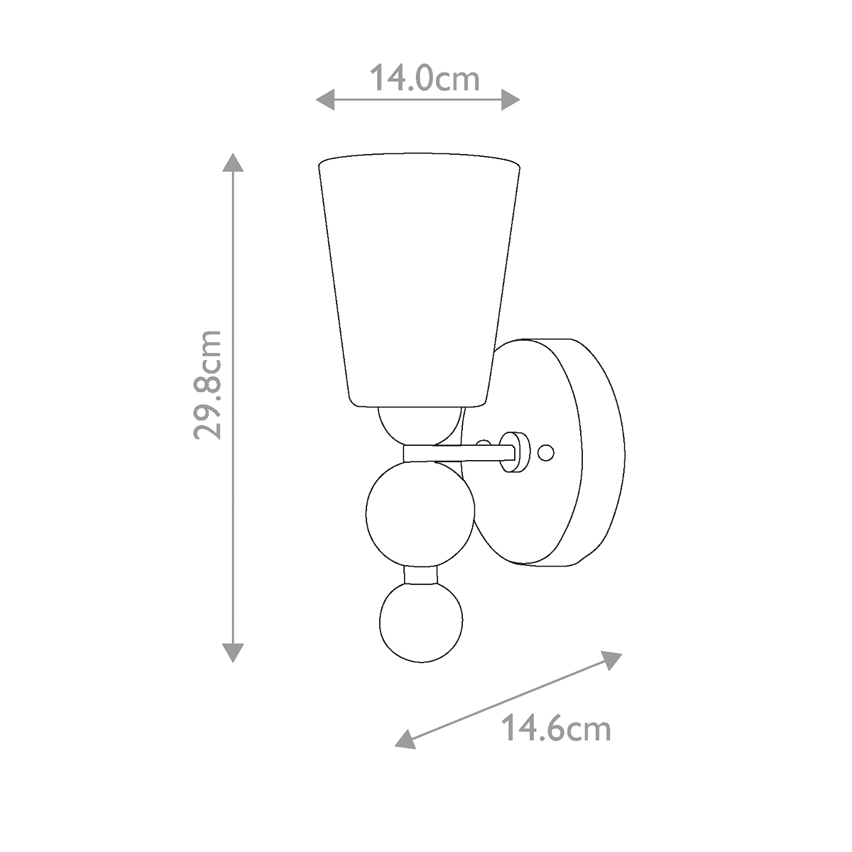 Бра с белым матовым стеклянным плафоном и тремя декоративными шарами Hinkley в Саратове
