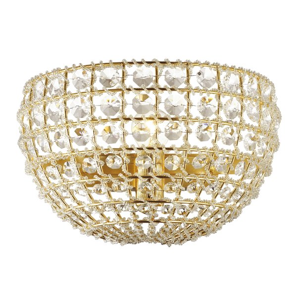 Бра Casbah Crystal Wall Lamp Gold Прозрачный Глянцевое золото в Саратове | Loft Concept 