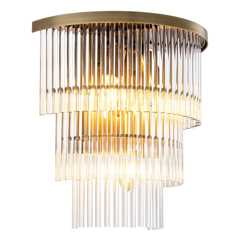 Бра Eichholtz Wall Lamp East Brass Прозрачное Стекло Латунь в Саратове | Loft Concept 