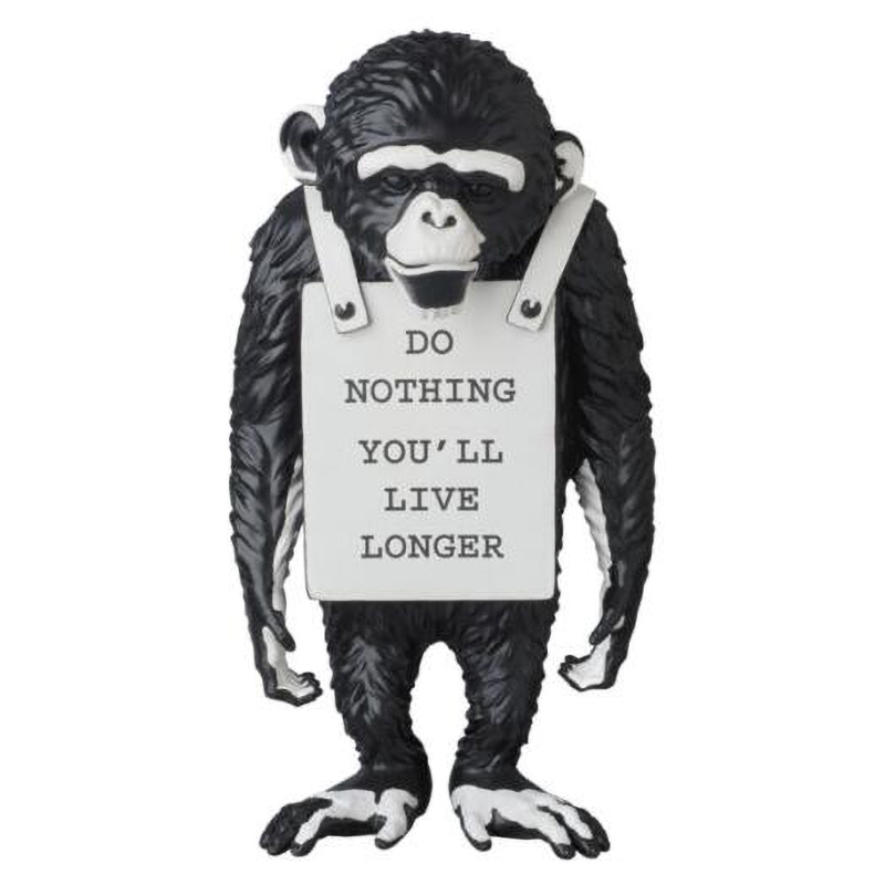 Статуэтка Banksy Lying Monkey Black and White Черно-белый в Саратове | Loft Concept 