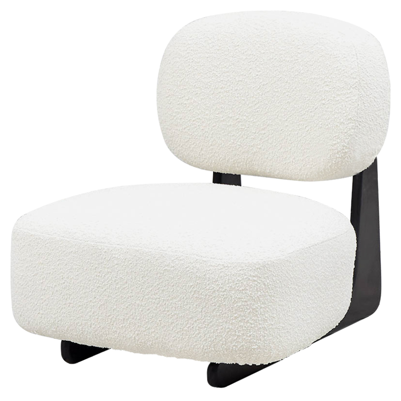 Кресло Millie White Boucle Armchair Белый Черный в Саратове | Loft Concept 