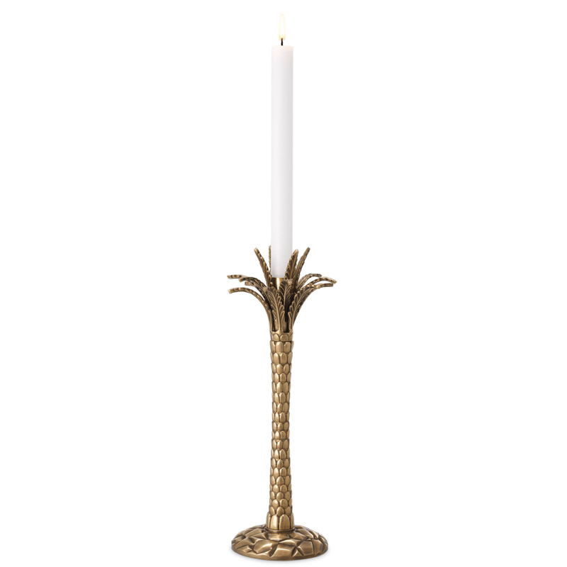 Подсвечник Eichholtz Candle Holder Palm Desert Винтажная латунь в Саратове | Loft Concept 