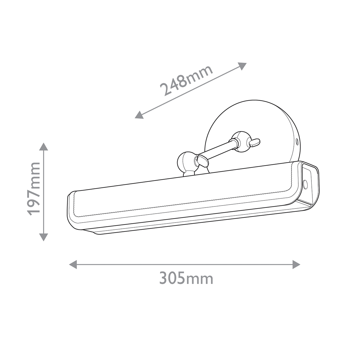 Светильник для картин цвет винтажная латунь с прямоугольным плафоном из кожи черного цвета Alora в Саратове