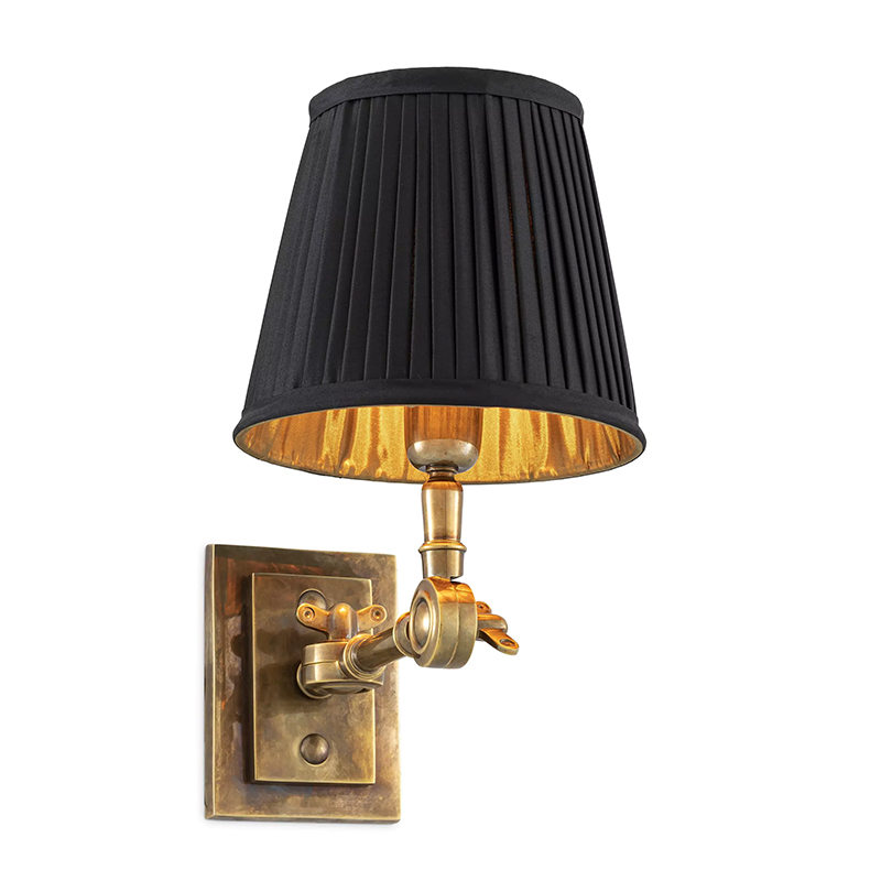 Бра Eichholtz Wall Lamp Wentworth Brass Черный Винтажная латунь в Саратове | Loft Concept 