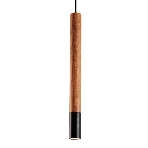 Подвесной светильник Trumpet Wood Black Pendant Lamp Коричневый Черный в Саратове | Loft Concept 